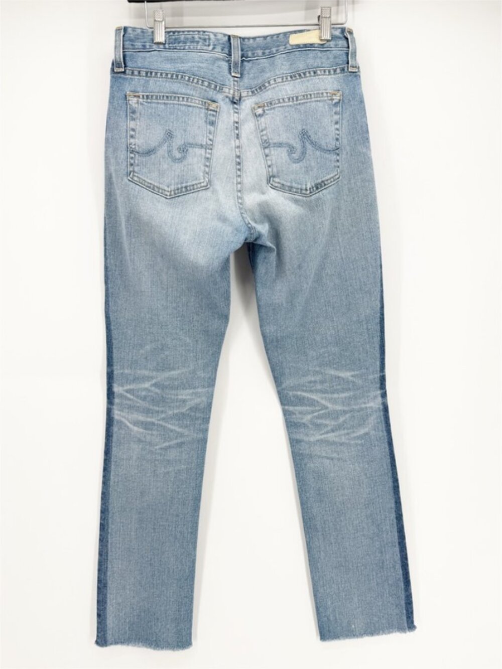 AG Adriano Goldschmied The Mari High Rise Straight Jean Raw Hem 2-Tone 28R - Picture 6 of 11